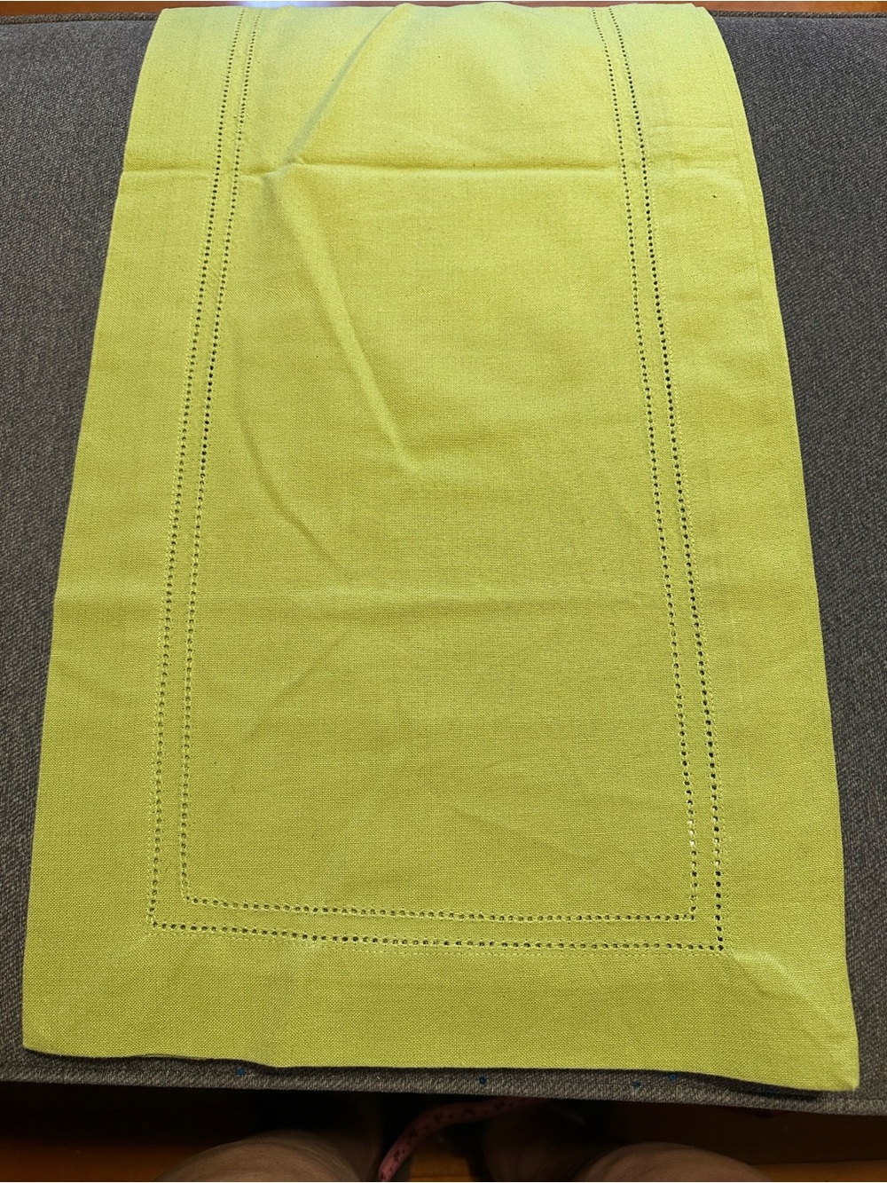 Bright Lime Table Runner with Eyelet Detail (73 Inches)